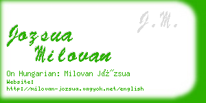jozsua milovan business card